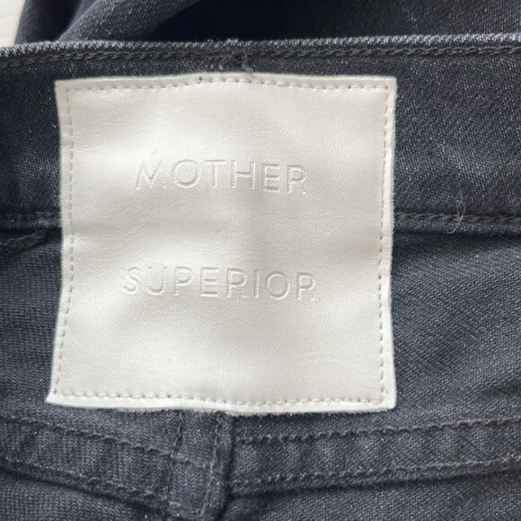 MOTHER Denim High Waisted Runway Jeans in Who's Sorry Now Black Faded NWT - Picture 8 of 11